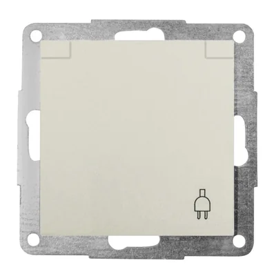 Prise de terre avec couvercle à charnière avec bornes à vis crème