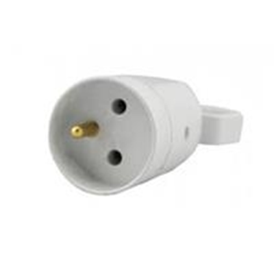 Prise de terre avec oreille 2P+T 16A 230V blanc