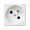 Prise de terre K45 16A, 230V, blanc pur