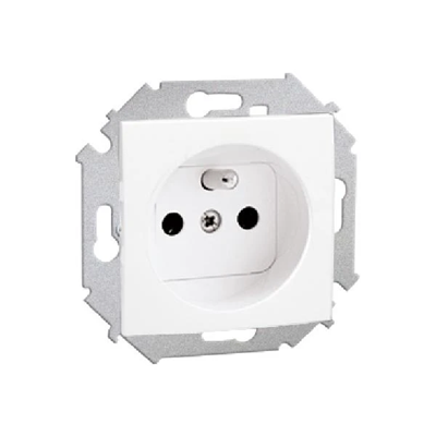 Prise de terre simple (module) 230V, blanc