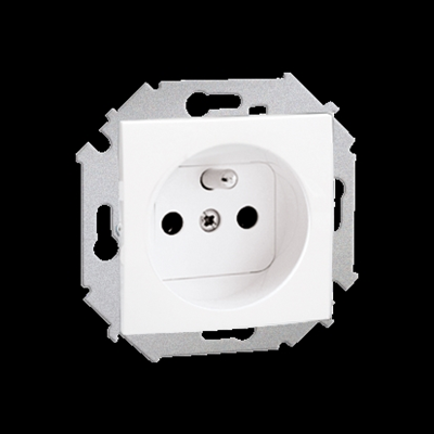 Prise de terre simple (module) 230V, blanc