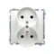 Prise double avec mise à la terre (module) 16A 230V blanc