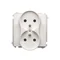 Prise double avec mise à la terre (module) 16A 230V blanc