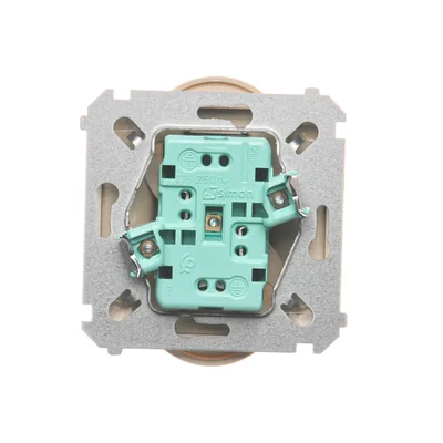 Prise double avec mise à la terre (module), avec obturateurs pour chemins de courant, 16A, 230V, bornes à vis, beige