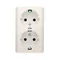 Prise double avec mise à la terre type Schuko avec obturateurs pour chemins de courant 16A 250V bornes à vis crème