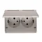 Prise double avec mise à la terre, type Schuko, avec obturateurs pour chemins de courant IP44 16A 230V bornes à vis or