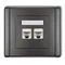 Prise double FLEXI pour ordinateur, 2xRJ45, cat. 5e, 8 broches en graphite