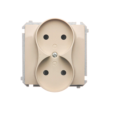 Prise double (module), 230V, beige