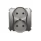 Prise double (module), 230V, métal satiné