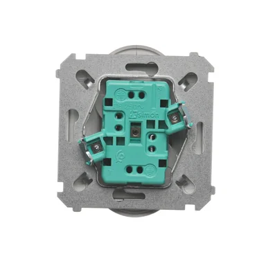 Prise double (module), 230V, métal satiné