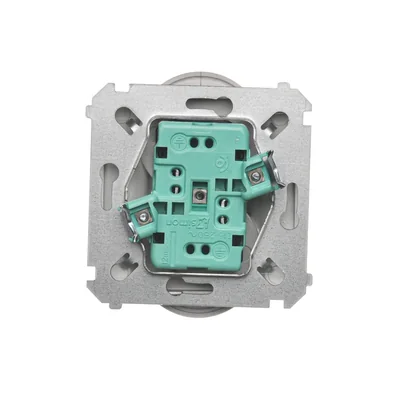 Prise double (module), 230V, métal satiné