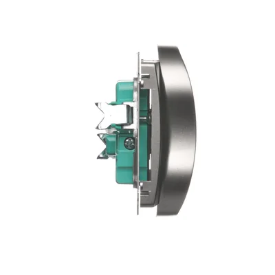 Prise double (module), 230V, métal satiné