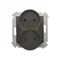 Prise double pour cadres nature 230V, marron métallisé mat
