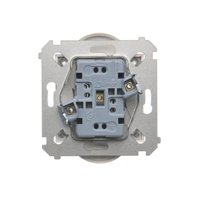 Prise double sans terre à volets (module) 16A 250V blanc
