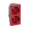 Prise double SIMON 500 SCHUKO 16A 230V connecteurs rapides/couteau rouge