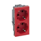 Prise double SIMON 500 SCHUKO 16A 230V connecteurs rapides/couteau rouge