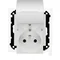Prise double Simon 55 WMDW-00200O-111 pour version IP44 avec joint (module) 16 A, 250 V~, connecteurs rapides. Rabat couleur couvercle ; blanc mat