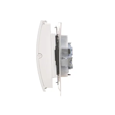Prise double Simon 55 WMDW-00200O-111 pour version IP44 avec joint (module) 16 A, 250 V~, connecteurs rapides. Rabat couleur couvercle ; blanc mat