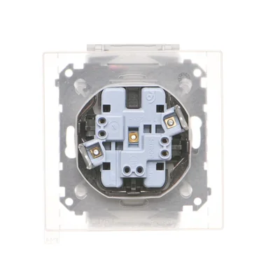 Prise double Simon 55 WMDW-00200O-114 pour version IP44 avec joint (module) 16 A, 250 V~, connecteurs rapides. Rabat couleur couvercle ; gris clair mat.