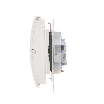 Prise double Simon 55 WMDW-00200O-114 pour version IP44 avec joint (module) 16 A, 250 V~, connecteurs rapides. Rabat couleur couvercle ; gris clair mat.
