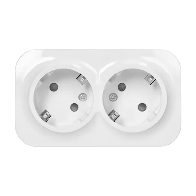 Prise double ToDo 2x2P+Z, 16A/230VAC, IP20, Schuko, blanche, lot de 10