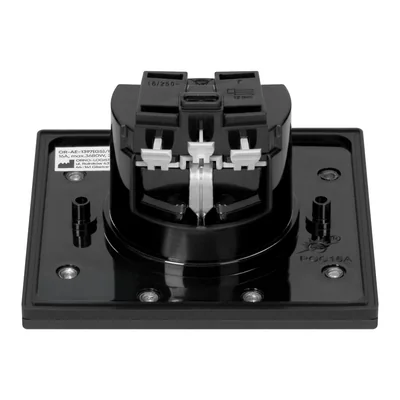 Prise électrique hermétique, IP44, 1x2P+Z (Schuko), noire