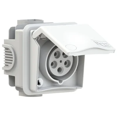 Prise encastrable DESIGN encastrable traversant 16A 3P+Z+N 400V IP44