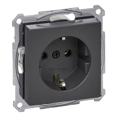 Prise enfichable SYSTEM M SCHUKO, bornes sans vis anthracite