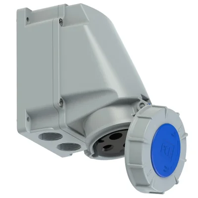 Prise fixe IP67 sans presse-étoupe 63A 230V 2P+T