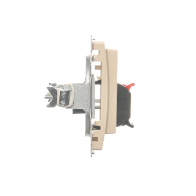 Prise haut-parleur 2 voies SIMON BASIC avec champ de description beige