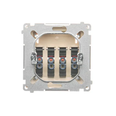 Prise haut-parleur 4 voies SIMON BASIC avec champ descriptif beige