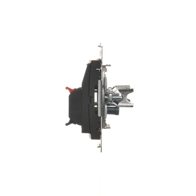 Prise haut-parleur asymétrique Simon 54 WMDG-01000x-049 avec zone d'étiquetage (module). Section des câbles d'entrée et de sortie : 2,5 mm² ; noir