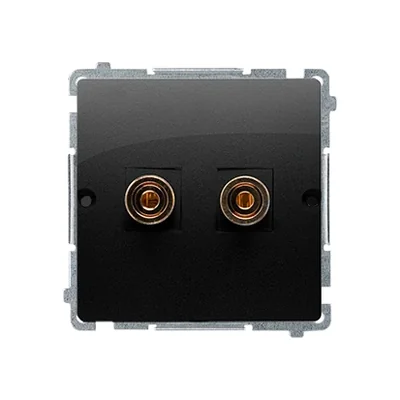 Prise haut-parleur simple Simon Basic WMUG-010002-Y011 - 1 enceinte (module). Section du câble de sortie : 6 mm². Fixation par vis au boîtier ; noir.
