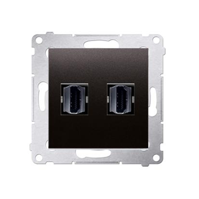 Prise HDMI double (module) anthracite métallique