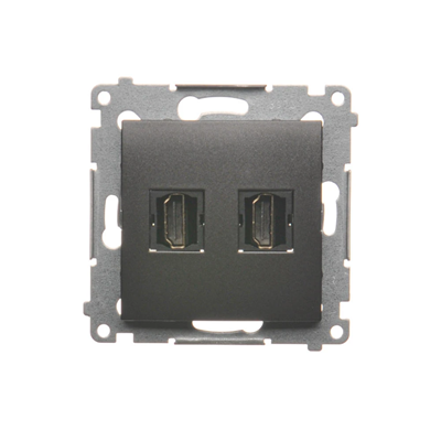 Prise HDMI double (module) anthracite métallique