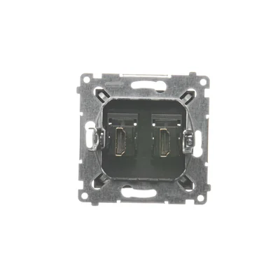 Prise HDMI double (module) anthracite métallique