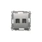 Prise HDMI double (module) argent métallisé