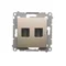 Prise HDMI double (module) doré métallisé