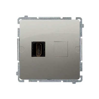 Prise HDMI simple (module) métallisé satiné