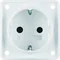Prise INTEGRO FLOW SCHUKO avec protection de contact accrue, blanc neige mat