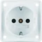 Prise INTEGRO FLOW SCHUKO avec protection de contact accrue blanc neige mat