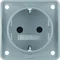 Prise INTEGRO FLOW SCHUKO avec protection renforcée contre les contacts, gris mat