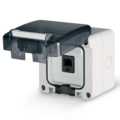 Prise Internet RJ45 catégorie 6 UTP, Protecta IP66, montage en surface