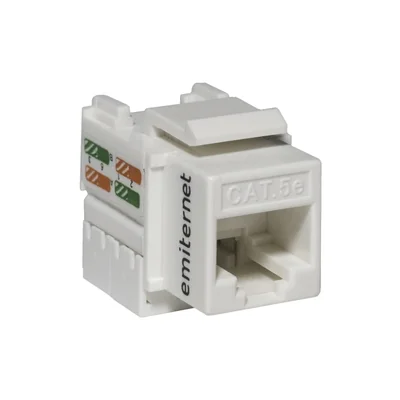 Prise jack Keystone UTP RJ 45 cat. 5e blanche, EM/FA-682MK-8-C5E