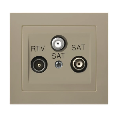 Prise KIER RTV-SAT avec deux sorties SAT beige