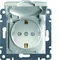 Prise LUMINA SCHUKO avec couvercle et obturateur de contact blanc