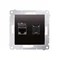Prise ordinateur double RJ45 catégorie 6 avec cache anti-poussière (module) anthracite (métallique)