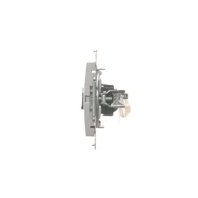 Prise ordinateur double RJ45 catégorie 6 avec cache anti-poussière (module) argent (métallique)
