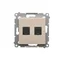 Prise ordinateur double RJ45 catégorie 6 avec cache anti-poussière (module) crème