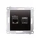 Prise ordinateur double RJ45, catégorie 6, blindée avec cache anti-poussière (module) anthracite (métallique)